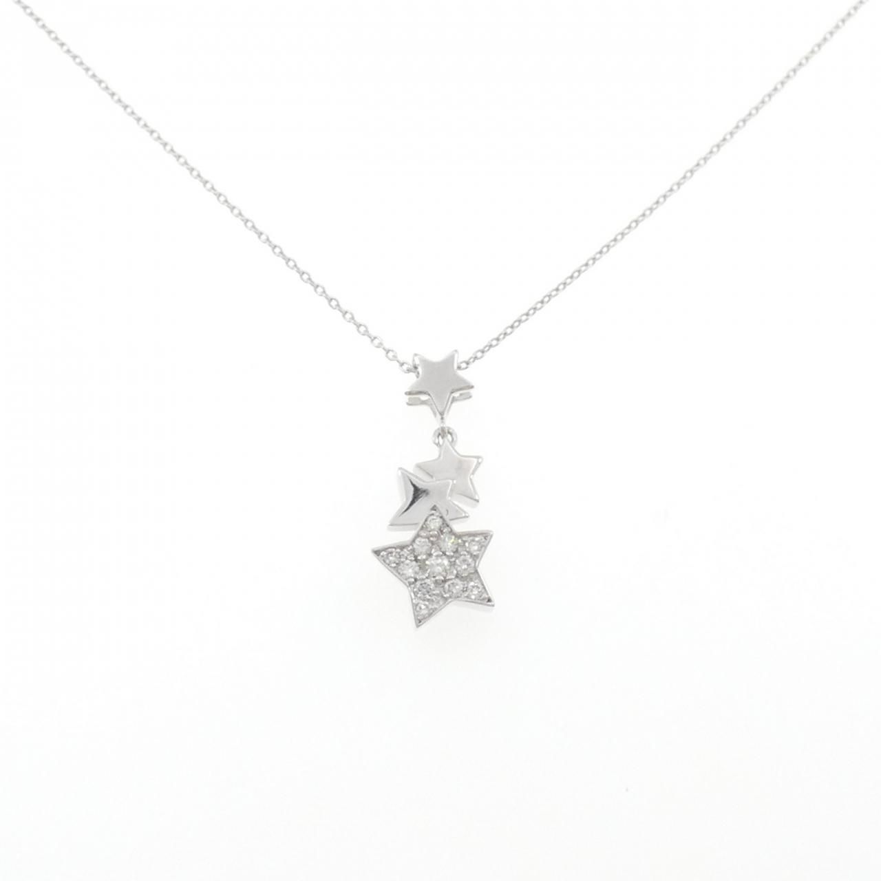 K18WG スター ダイヤモンド ネックレス 0.20CT