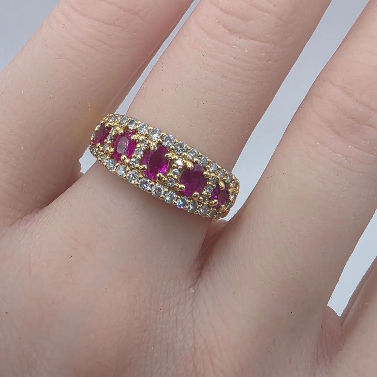 安い〜〜〜！??在庫一掃セール！?⏰? ⚡K18 ダイヤルビーリング15号 ダイヤ - 0.80cts ルビー1.09cts