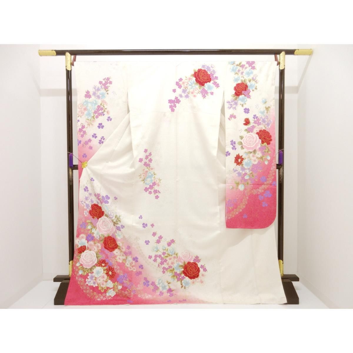 【未使用品】振袖　友禅金彩加工　ボカシ染