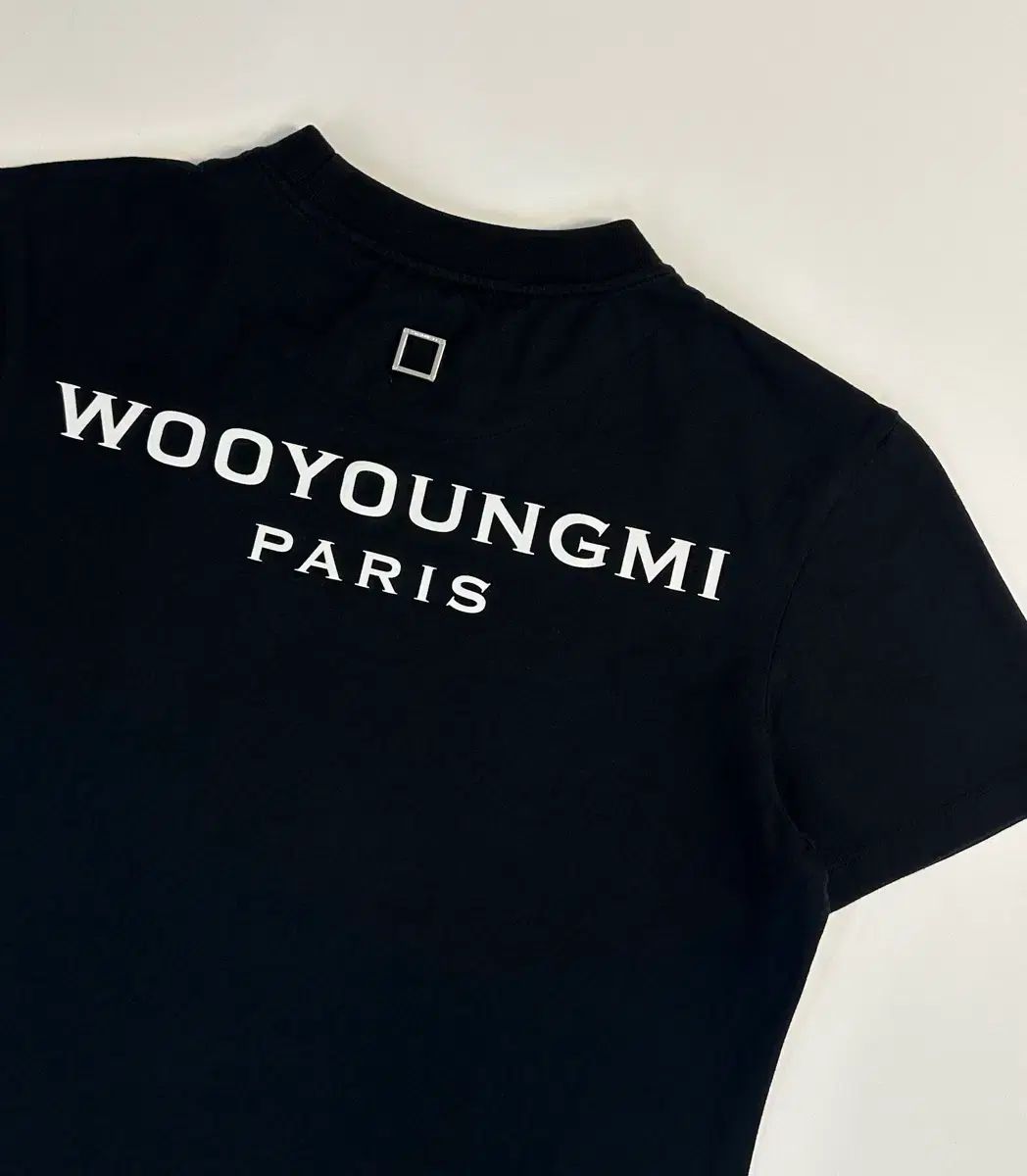 WOOYOUNGMI ウーヨンミ バックロゴ 半袖Tシャツ ブラック (レディース 34)