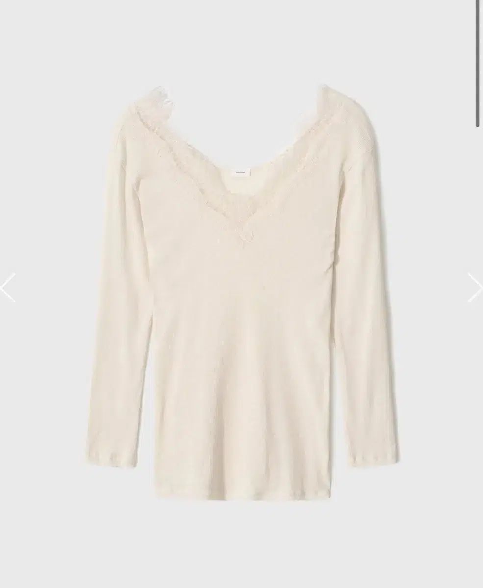モノハ レーストリム リブTシャツ アイボリー