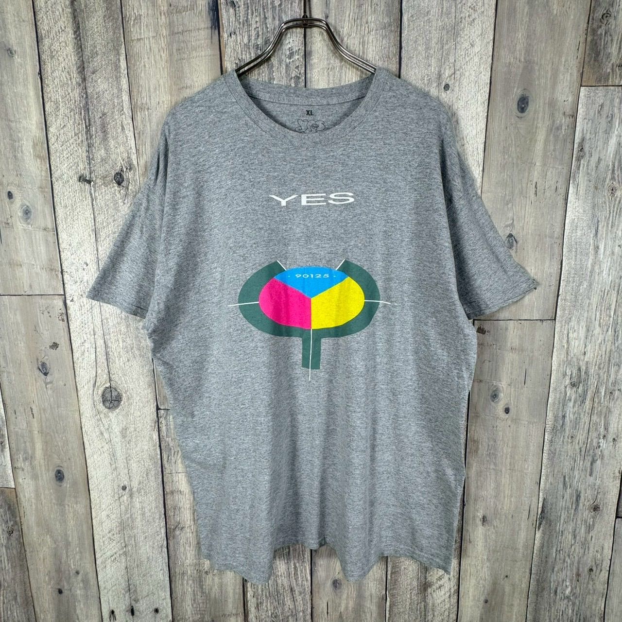 YES（イエス）半袖ロックＴ'92古着Ｌ USA・SCREEN STARS YES イエス プログレッシブ ロック グレー バンド 半袖 Tシャツ メンズ