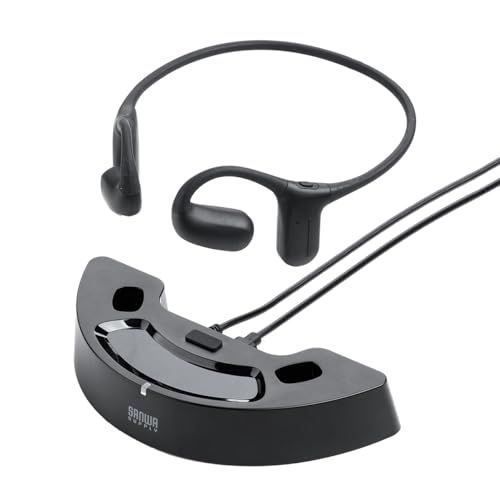 サンワダイレクト TV用 ワイヤレスイヤホン Bluetooth 充電クレードル付き 低遅延 オープンイヤー マイク搭載 最大連続10時間再生 テレビ用イヤホン 400-BTAD014 d87512a2
