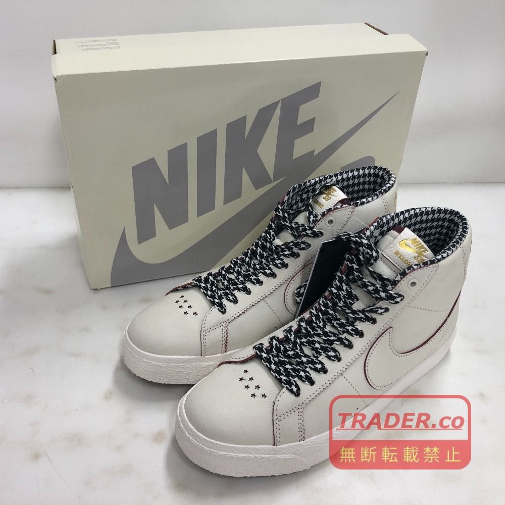 02w25237 ナイキエスビー NIKE SB × Welcome Skate ZOOM BLAZER MID QS ホワイト 27.0cm インドネシア製 メンズ 箱・タグ・替え紐あり スニーカー FQ0795-100 【中古品】