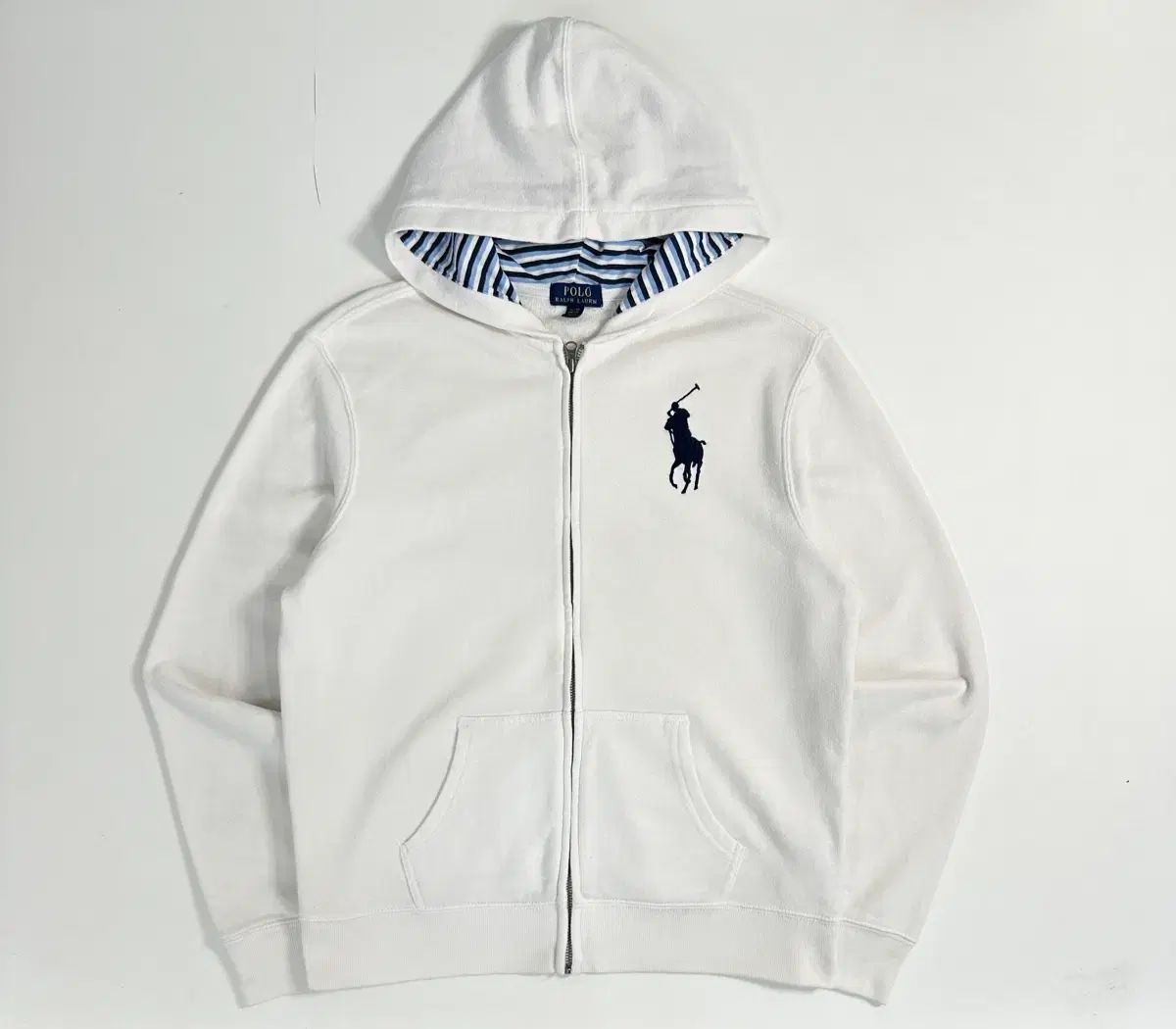 Polo ポロ ビックポニー 白 フードジップアップ (店舗ハンコタブ)