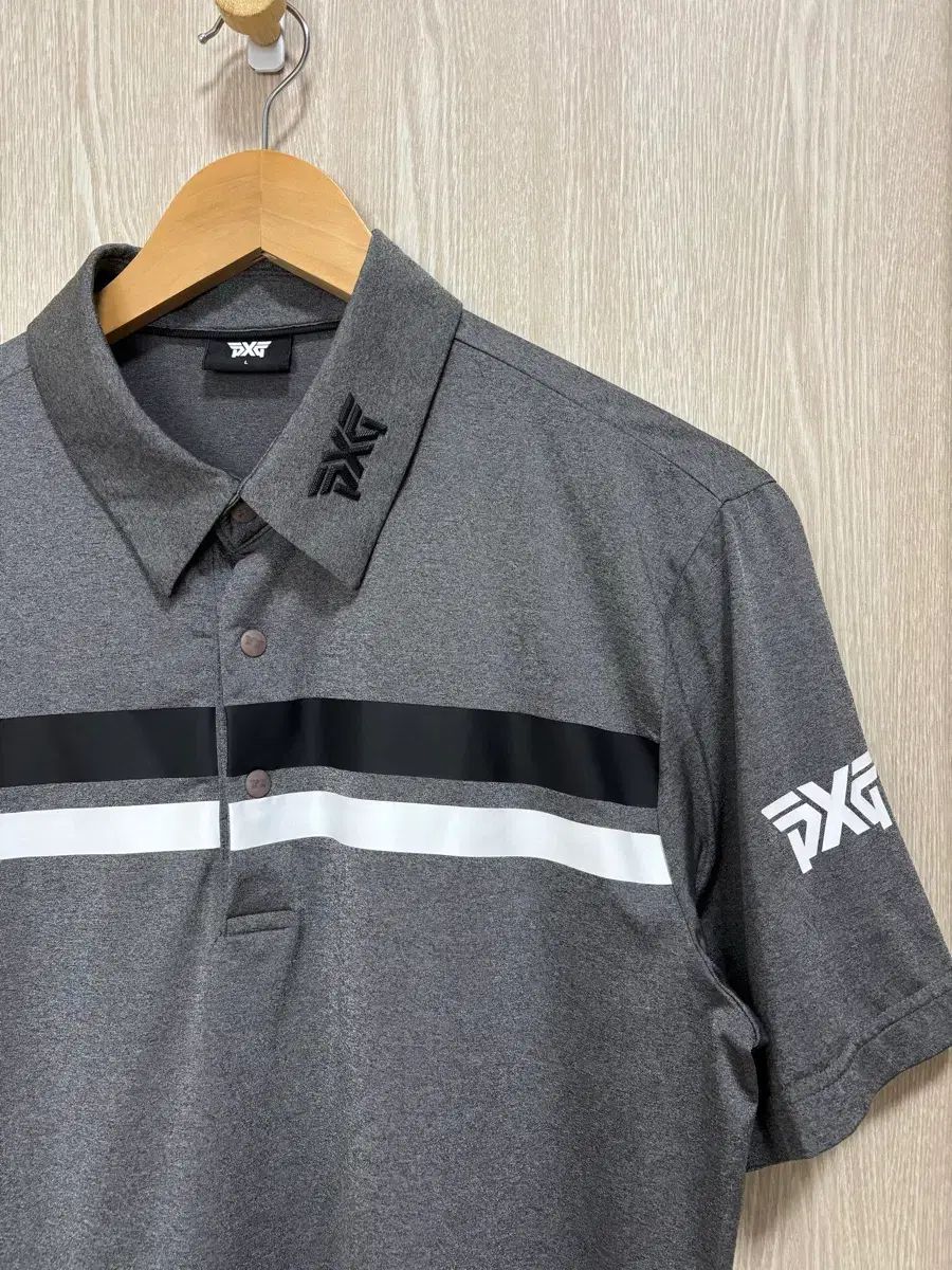 PXG ゴルフ 機能性 半袖ポロシャツ L/チャコール