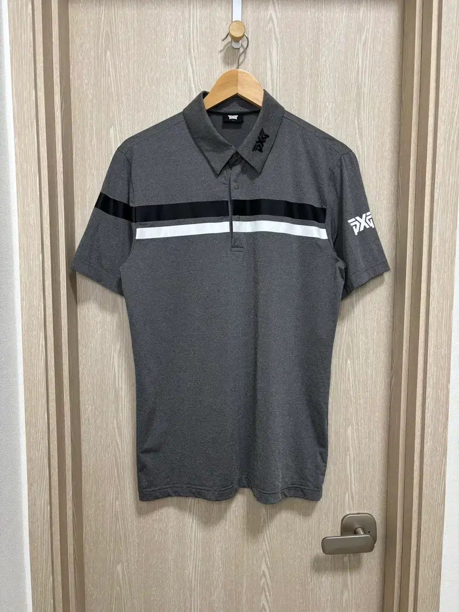 PXG ゴルフ 機能性 半袖ポロシャツ L/チャコール