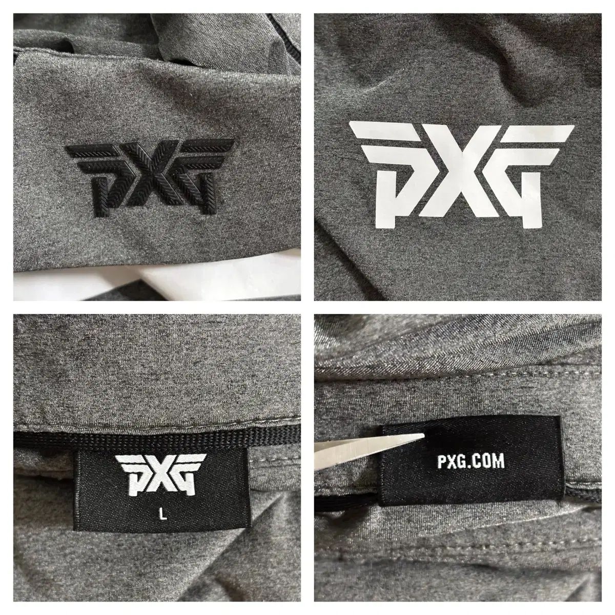 PXG ゴルフ 機能性 半袖ポロシャツ L/チャコール