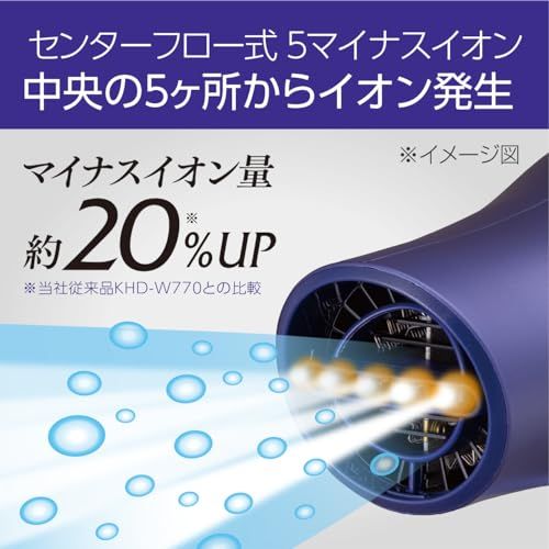 コイズミ ヘアドライヤー ダブルファンドライヤー モンスター 大風量 速乾 温冷自動切替 マイナスイオン パープル KHD-W815/Vpms 56460d95