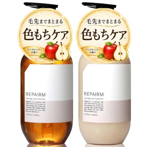 REPAIRM シャンプー トリートメント セット ダメージ補修 15種のたんぱく質 広がりケア まとまる 色もち LDK the Beauty A評価（アップルペアーの香り）ボトルセットpms bc2eda9c