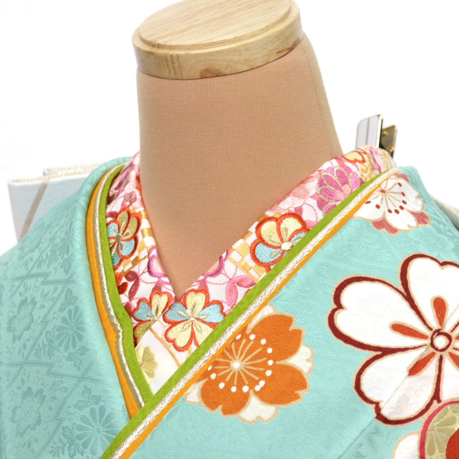 美品》正絹 振袖6点セット S〜Lサイズ 成人式 振袖セット パールトーン