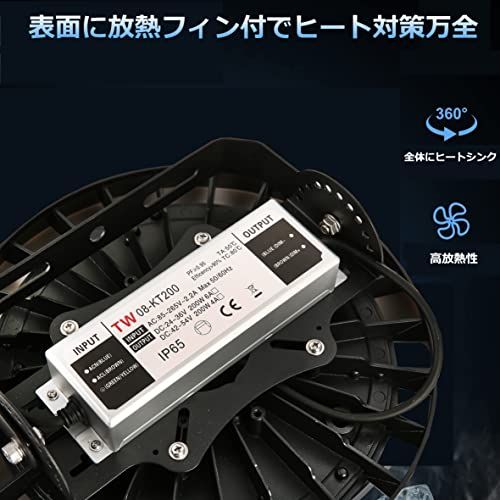 LED高天井灯 UFO型 投光器LED100W 高輝度 16000lm【1000W水銀灯相当】ハイベイライト IP65防水防塵 防寒 掲示板 体育館 展覧会 駐車場 運動場 工場照明 倉庫照明 高天井照明 屋内屋外兼用 ビーム角90度（無騒音 8c9f330b