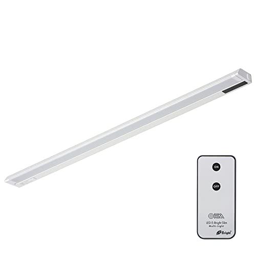 オーム電機 LEDイーブライトスリム多目的灯 コンセント式 リモコンタイプ 昼光色 14W 857mm スリム キッチン 棚下灯 LT-NLES14D-HR 06-4039 OHMts a54ee53f