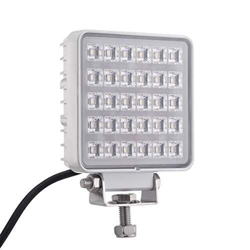 LED作業灯 広角 直径111mm 30W 3000ルーメン 6000K 角型 補助灯 デッキライト バイク トラック トラクター 船舶 ボード トレーナー に適用 高出力低電流 白色ボディー DC12V 24V兼用 2個セット Raycha 9d2866f0
