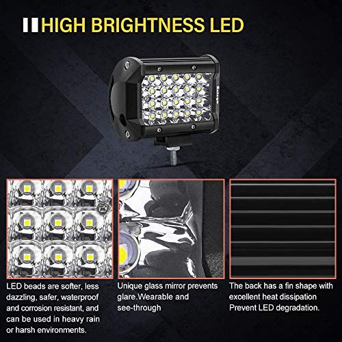 Safego ワークライト 72W LED 作業灯 ワークライト 狭角30度タイプ 24連LED 車外灯 農業機械 12V 24V兼用 汎用 防水・防塵・耐震・長寿命 ホワイト 6000K 6000LM 10個入ts c6c25f39