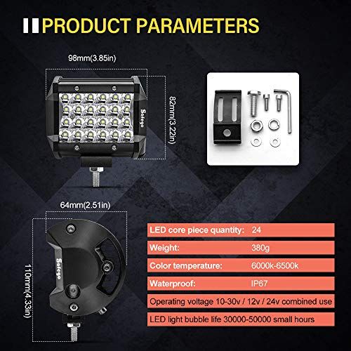 Safego ワークライト 72W LED 作業灯 ワークライト 狭角30度タイプ 24連LED 車外灯 農業機械 12V 24V兼用 汎用 防水・防塵・耐震・長寿命 ホワイト 6000K 6000LM 10個入ts c6c25f39