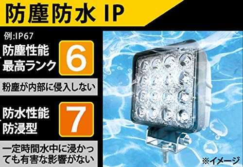 カシムラ LEDワークライト16灯 48W LED16灯 白色 48W 3360lm 6000K ノイズ対策 IP67 DC12/24V NML-8ts 0282425c カシムラ LEDワークライト16灯 48W LED16灯 白色 48W 3360lm 6000K ノイズ対策 IP67 DC12/24V NML-8ts 0282425c