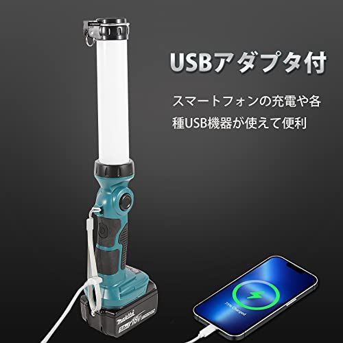 充電式LEDワークライト18v ライト 照明 投光器 作業灯 26W 2000lm 360°照射 折り畳み収納可能なメタルフック マキタ14.4/18Vバッテリ対応緊急用照明 停電用 自動車整備 釣り 夜間作業 夜釣り アウトドア キャンプ用 762dace6
