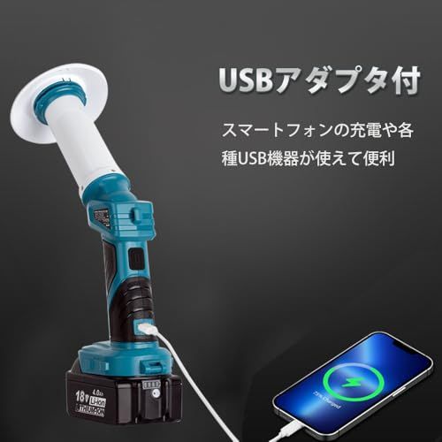 充電式LEDワークライト18vライト 作業灯 マキタ14.4v/18vバッテリ対応 360°LED照射 6種類のモード 折り畳み収納可能 なメタルフック 緊急用照明 停電用 自動車整備 釣り 夜間作業 夜釣り アウトドア キャンプ用 【本体の 28e15c61