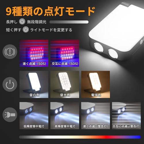 作業灯 led 充電式 【 新登場 超強力マグネット内蔵】 FEZOOMワークライト 3000ルーメン 作業用ライト 9つの点灯モード 投光器 led 屋外 10000mAh大容量 折り畳み式 cob 360°回転フック IP66防水 パワー 0944cffd
