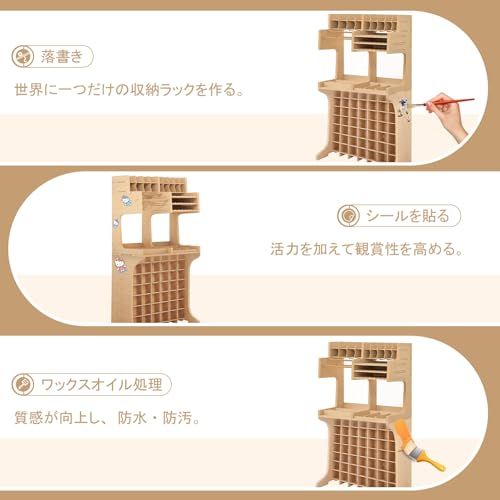プラモデル ペイントラック 塗料ラック 工具収納 ペン/ヤスリ/ブラシ収納 塗料収納 TAMIYA/MR HOBBY/gaia/JUMPWINDに対応 MDF素材 組み立て式ワークステーション GK SEts 523db705