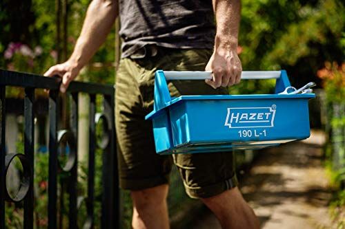 ハゼット(HAZET) ツールボックス ワークトレー ブルー オープンタイプ 上部に長さ目盛り(cm/inch)付き 積み重ね可能 丈夫なアルミ製運搬ハンドル ドイツ製 396×294×215mm 【日本正規輸入品】 190L-1ts d53271dd