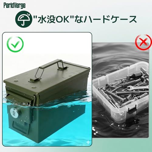 家庭用金庫 ダイヤル式ロック スチール製 工具箱 おしゃれ 持ち運びやすい 防水ケース ミリタリー 耐火 盗難防止 防災 用品 災害グッズ 貴重品収納 オフィス 家庭用（容量約7.3L）ts 074f1459