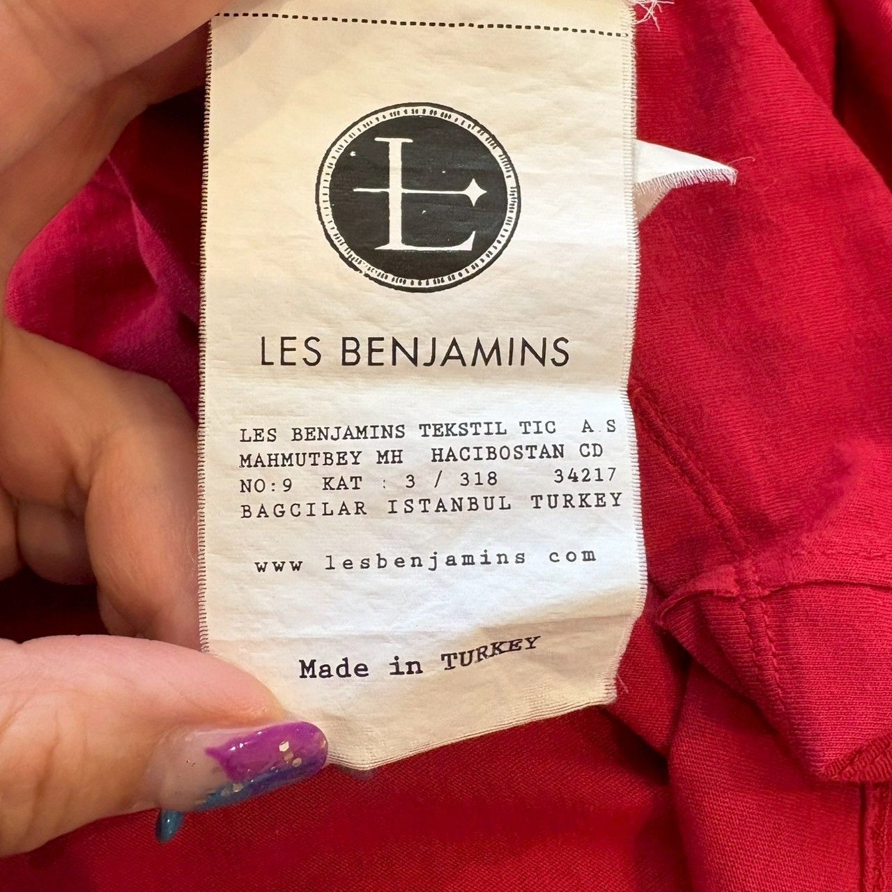LES BENJAMINS グラフィックTシャツ 赤 フォトプリント 半袖 
