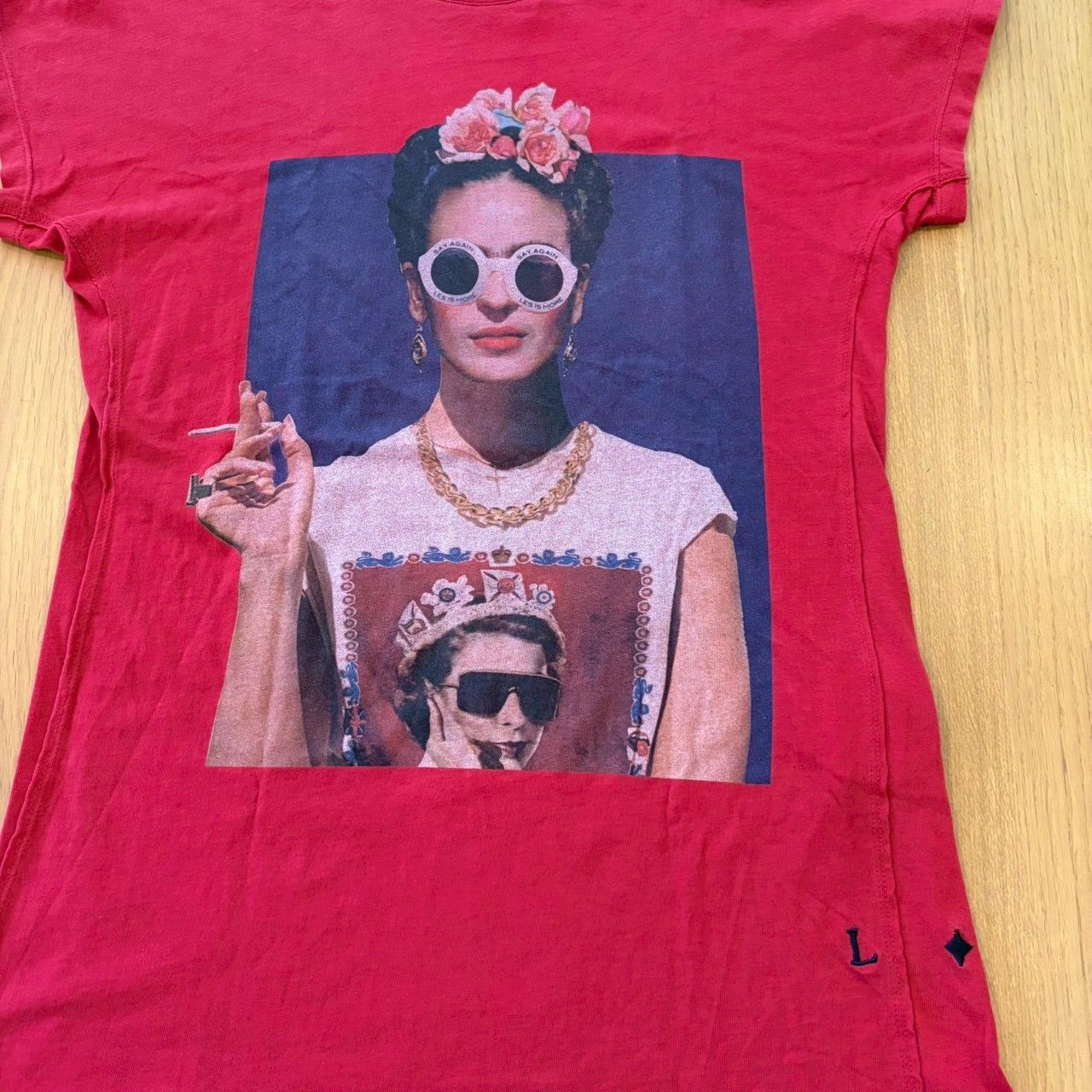 美品】LES BENJAMINS レスベンジャミンズ Tシャツ レッド フォト 