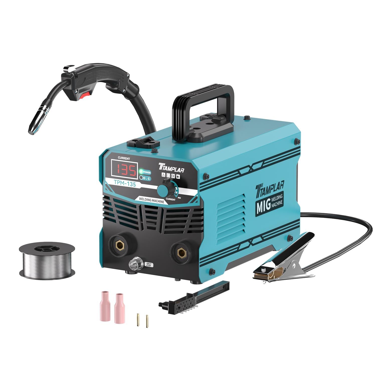 ☆新品☆半自動溶接機 TPM135 ノンガスMIG溶接 液晶表示 インバーター搭載 100V専用 ノンガス溶接機 小型 軽量 家庭用 初心者向け 日本語説明書 DIY簡単な修理 aaee224f