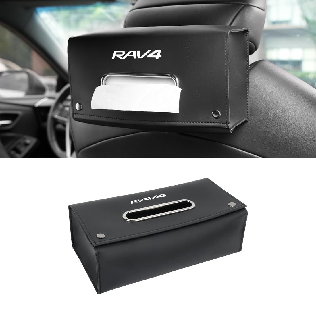 RAV4 適用 車 ティッシュケース 箱ティッシュ/ソフトパック兼用 26*17*8cm 車用 ティッシュホルダー RAV4 ラブフォー PHEV XA 50系 30系 対応 ティッシュカバー アームレスト ヘッドレスト 適用 収納ボックス 44a5f2b3