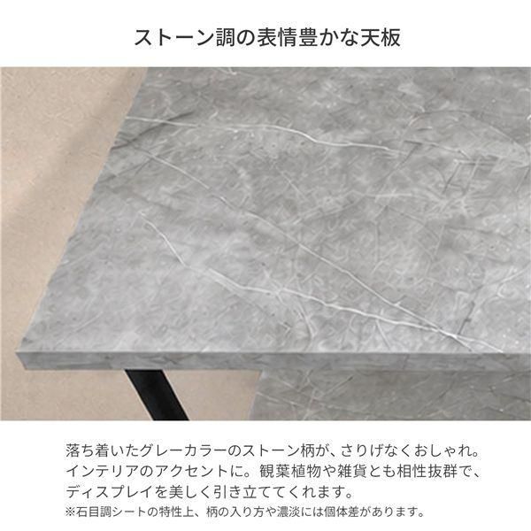 オープンシェルフ付き　グレー大理調風の受付カウンター グレー 大理石 シェルフ オープンシェルフ付き グレー大理調風の受付