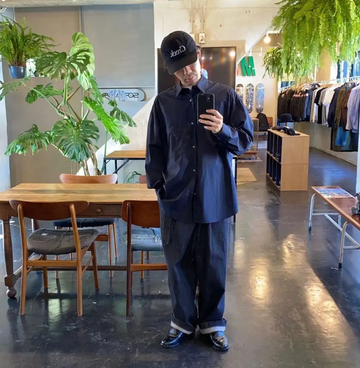 26ss グラフペーパー ブロードシャツ ネイビー 2サイズ