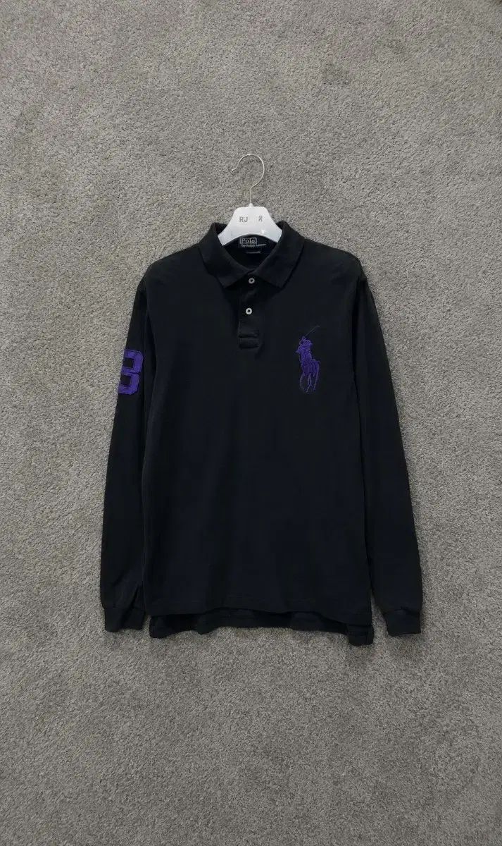 ポロ ラルフローレン 長袖 カラーTシャツ ブラック パープル ビックポニー M 7,374円