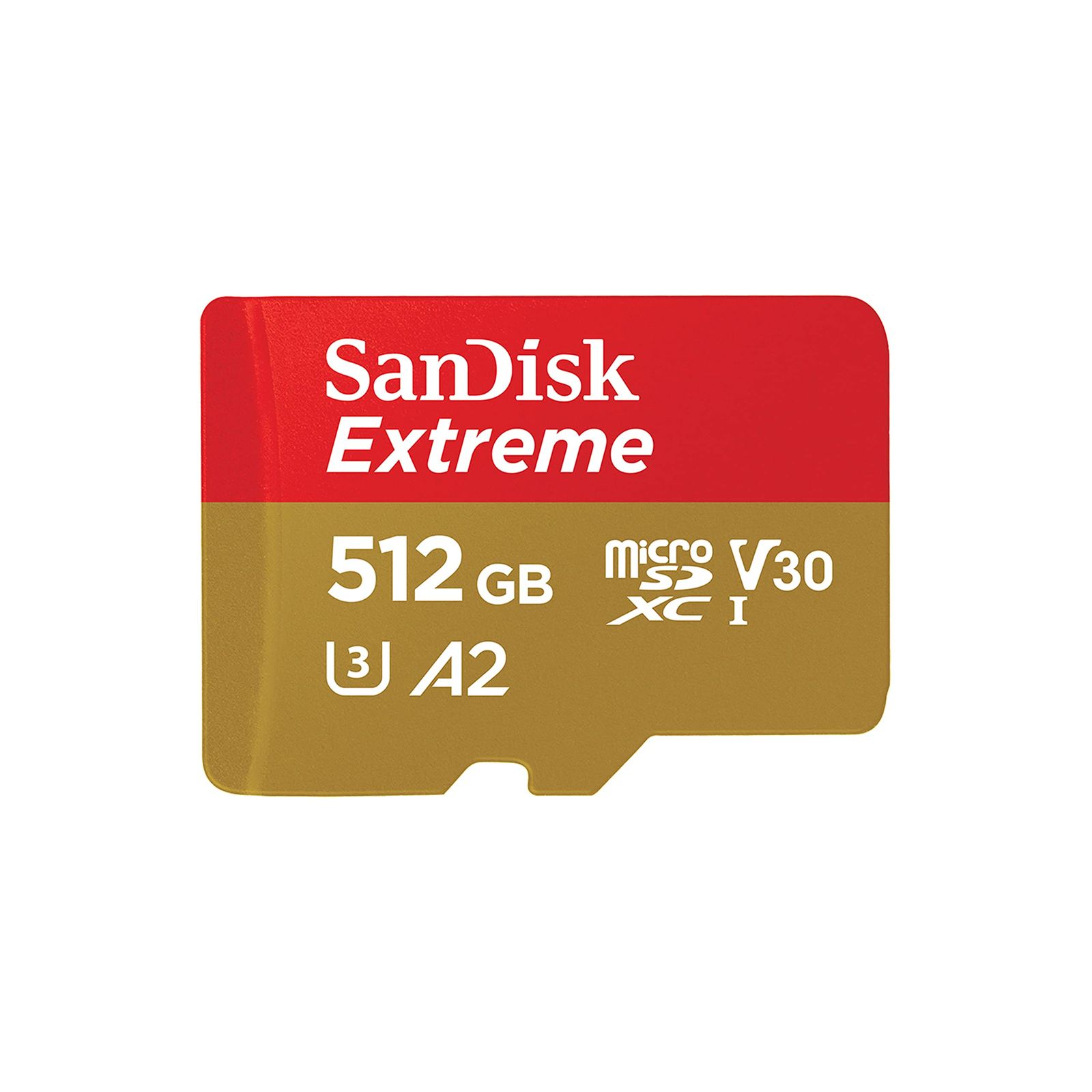 新品 SanDisk 512GB Extreme microSDXC UHS-I Memory Card with Adapter - C10 U3 V30 4K 5K A2 Micro SD Card - SDSQXAV-512G-GN6MA