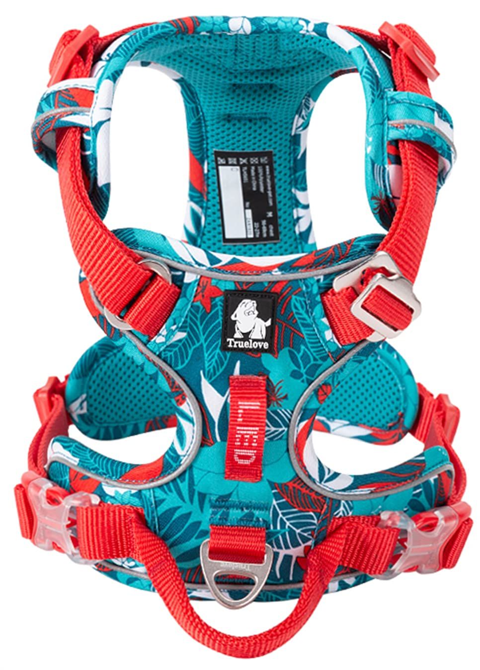 新品 cocomall TRUE LOVE専門販売店 2020新型 犬用ハーネス 犬用胴輪 ドッグ ペット用品 ハーネス 3M反射材料 訓練 ナイロン製 小型犬、中型犬、大型犬に向け 通気性 調節可能 (L blue&red)