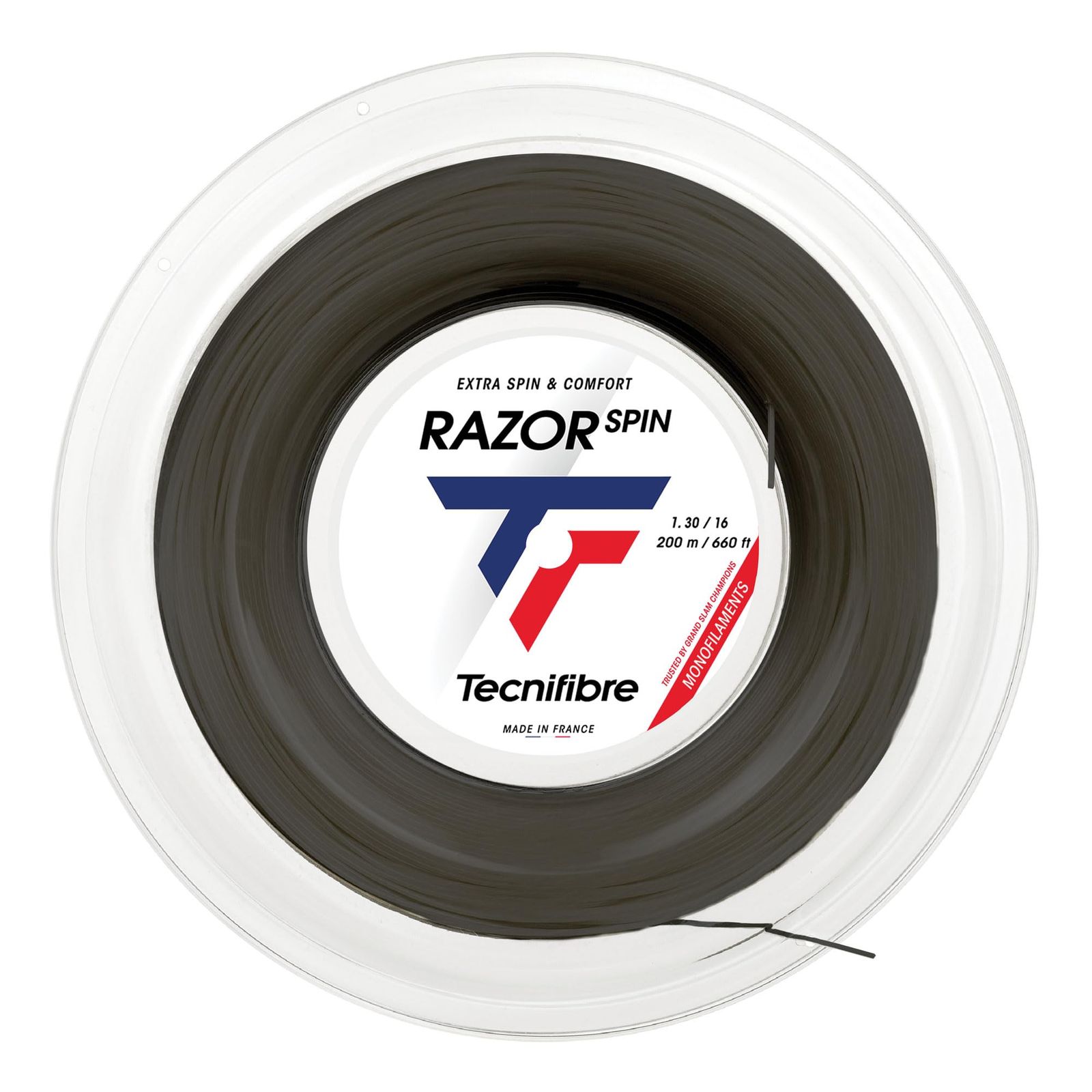 新品 テクニファイバー Tecnifibre テニスガット・ストリング RAZOR SPIN レーザースピン 200M ロール 04RRASPI