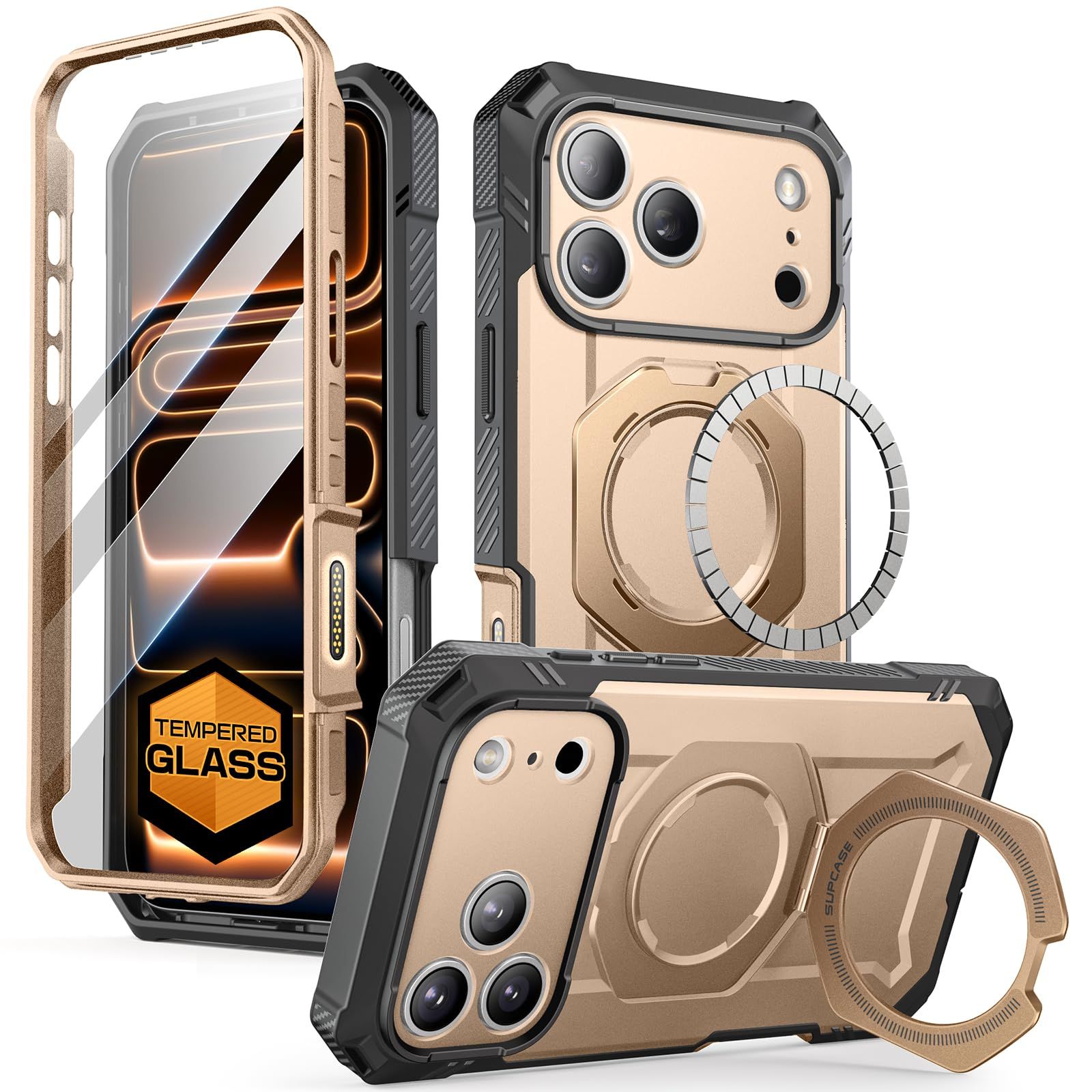 新品 SUPCASE iPhone 17 Pro Max ケース 6.9インチ 2025 MagSefe対応 内蔵HDスラスフィルム 横縦両立 超強磁力 耐衝撃 軍用規格保護 四角強化 滑り止め ワイヤレス充電対応 UBGrip Proシリーズ