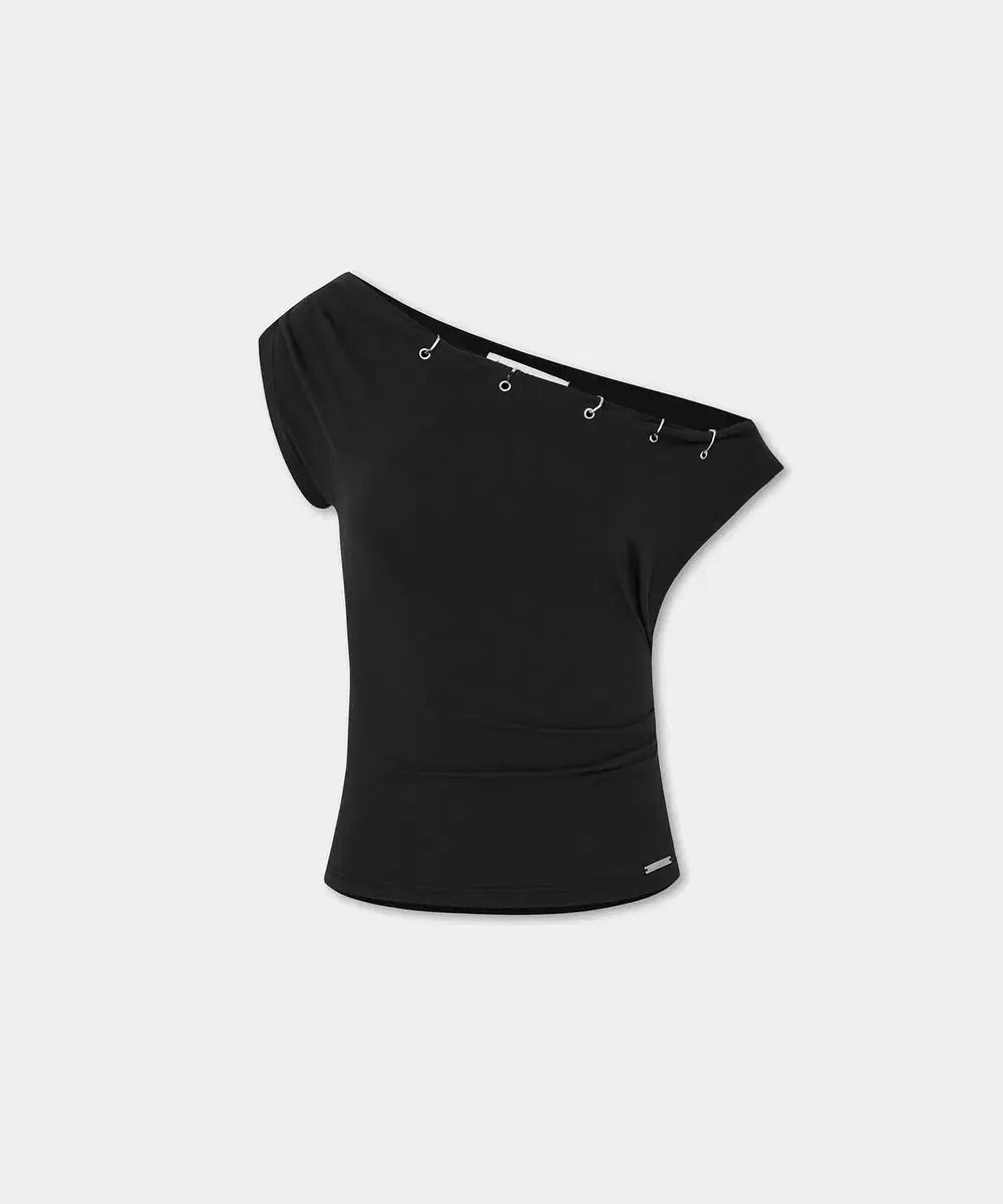 エトオソメ ピアシング ドレープ ショート スリーブ Tシャツ