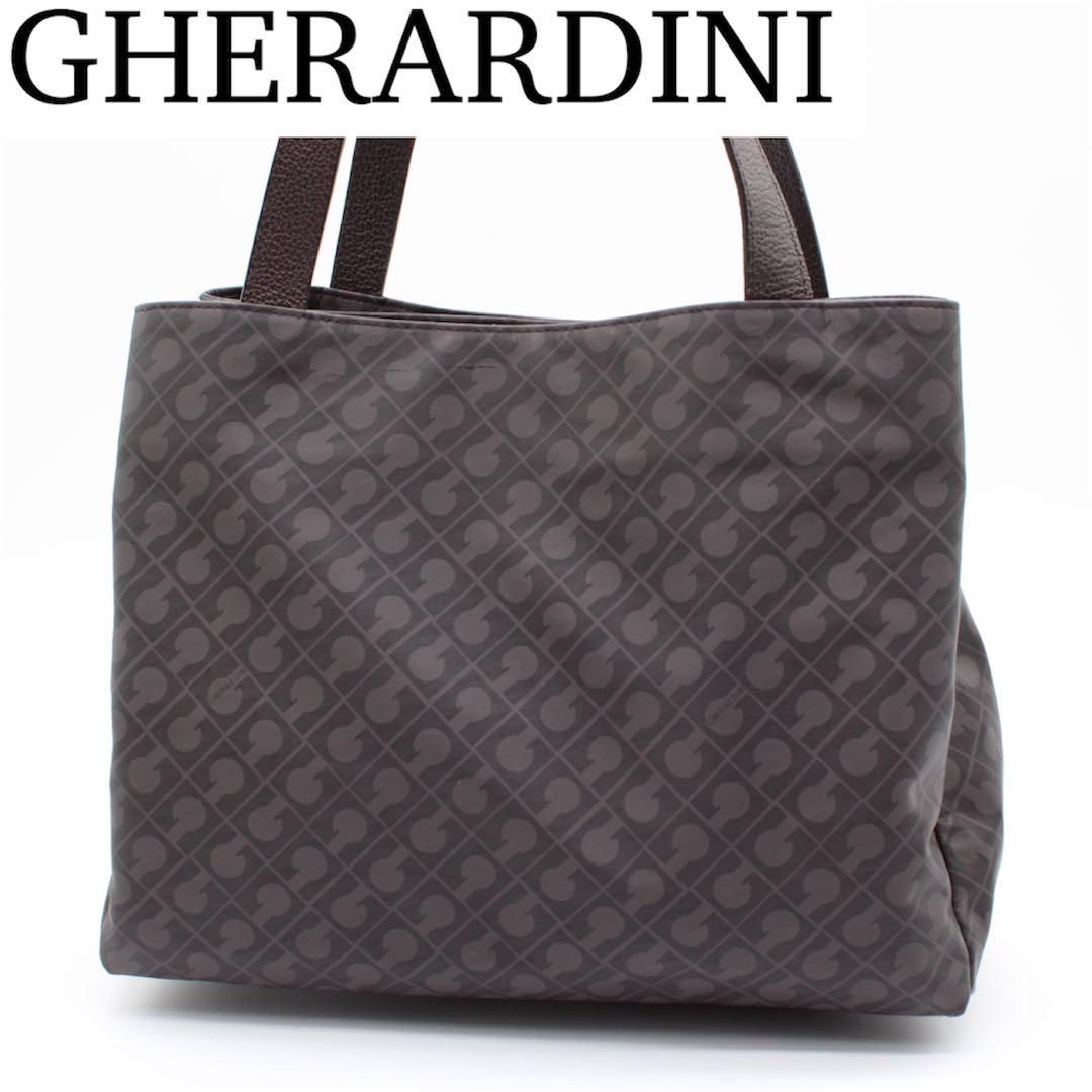 GHERARDINI ソフティ ロゴグラム ハンドバッグ トートバッグ ブラウン
