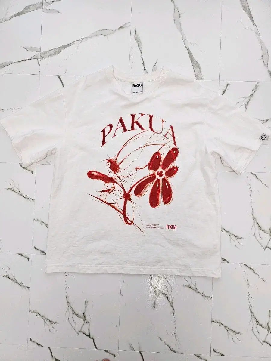 ミンジュ(MINJU)キム PAKUA フラワー オーバーサイズ 半袖Tシャツ 白 sm