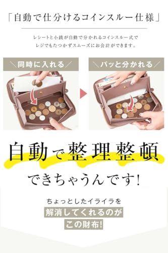 [Lilbs] 長財布 レディース コインスルー式 小銭とレシートを自動で仕分け 本革 カード18枚収納 box型 ボックス型コインケース 財布 大容量 RFID スキミング防止 じゃばら 通帳 ラウンドファスナー レザー li5 (MOSS 2fb3f1be
