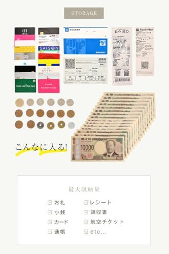 [Lilbs] 長財布 レディース コインスルー式 小銭とレシートを自動で仕分け 本革 カード18枚収納 box型 ボックス型コインケース 財布 大容量 RFID スキミング防止 じゃばら 通帳 ラウンドファスナー レザー li5 (MOSS 2fb3f1be