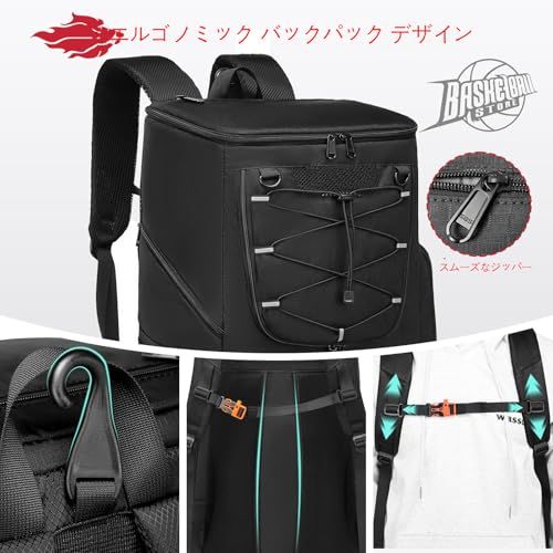 [Xocvji] バスケ リュック バスケットボール用バッグ バスケットボールリュック、ボール専用収納部＆シューズ収納部付き 耐水性スポーツバッグpms 5fd88b7d