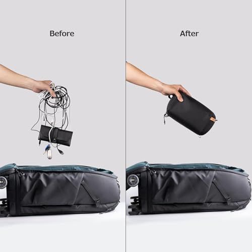 PGYTECH ガジェットポーチ 大容量 ハード 薄型 撥水 新構造 快適収納 スムーズアクセス 旅行 出張 ガジェットケース 小物入れ YKK 整理整頓 (トワイライトブラック)pms 25510234