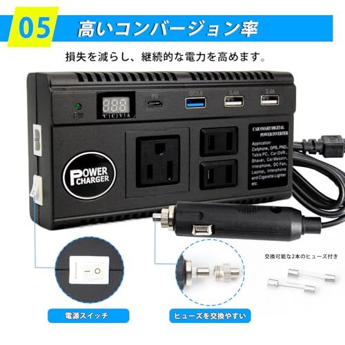 【急速充電】カーインバーター 車載充電器 120W DC12V 24V をAC110Vに 変換 修正弦波 インバーター カーチャージャー 車 コンセント 12V車 & 24Vトラック 対応 アダプター ACコンセント 3口/2口 ×3 USB 11563082 【急速充電】カーインバーター 車載充電器 120W DC12V 24V をAC110Vに 変換 修正弦波 インバーター カーチャージャー 車 コンセント 12V車 & 24Vトラック 対応 アダプター ACコンセント 3口/2口 ×3 USB 11563082