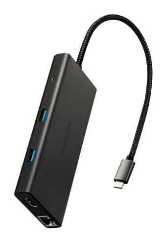 エレコム USB-C ハブ ドッキングステーション 10in1 PD対応 100W LANポート HDMI 4K60Hz 高速データ転送 10Gbps SD/microSD ブラック DST-W03ma 1bf0f488