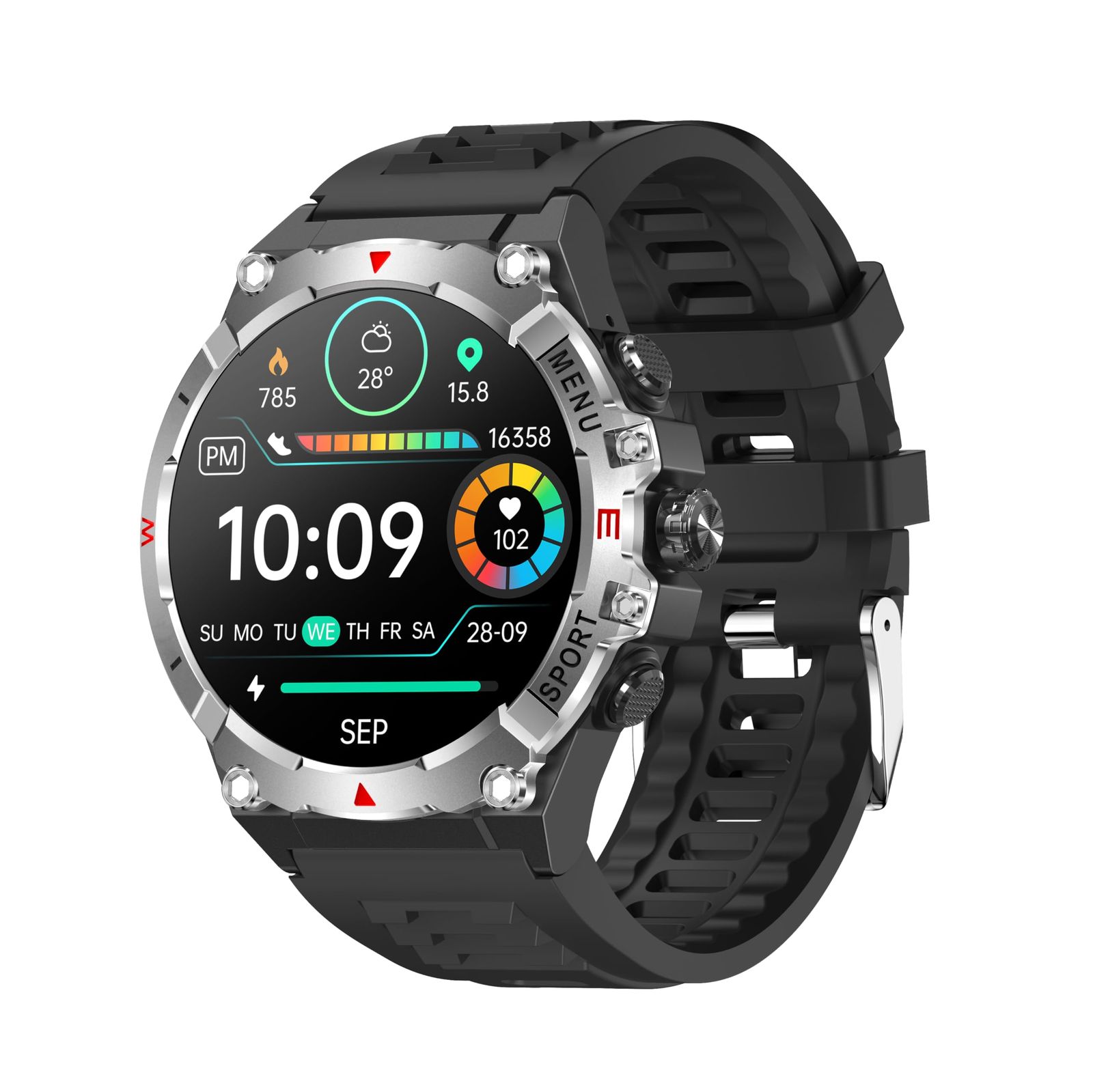 スマートウォッチSmart watch【2026最新 米軍規格 GPS内蔵 AMOLED高精細大画面 ?合金表? 5ATM防水?防麈 耐衝撃 】Bluetooth通話Line/メッセージ通知100種類運動モード1.43インチ 腕時計 活動量計 84003a06