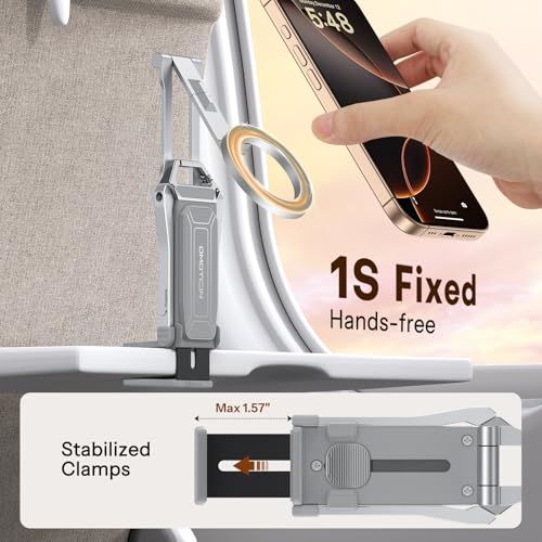 OMOTON TP02 Magsafe スタンド スマホスタンド 三脚 マグネット 薄型 折りたたみ式 両面マグネットマグセーフ ス自撮り棒 アルミ製 卓上スタンド タンド Stand スマホさんきゃく360°回転対応 飛行機/旅行/Vlog a3ff7c2b