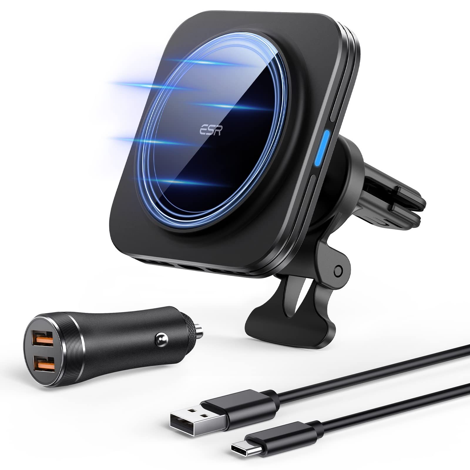 ESR スマホホルダー 車 ワイヤレス充電 マグネット 高速充電 15W magsafe 車載ホルダー magsafe充電器 磁気吸着 多角度自由調節 エアコンルーバー/ダッシュボード式車載ホルダー 車 スマホスタンド iPhone 17e bfa2c43d ESR スマホホルダー 車 ワイヤレス充電 マグネット 高速充電 15W magsafe 車載ホルダー magsafe充電器 磁気吸着 多角度自由調節 エアコンルーバー/ダッシュボード式車載ホルダー 車 スマホスタンド iPhone 17e bfa2c43d